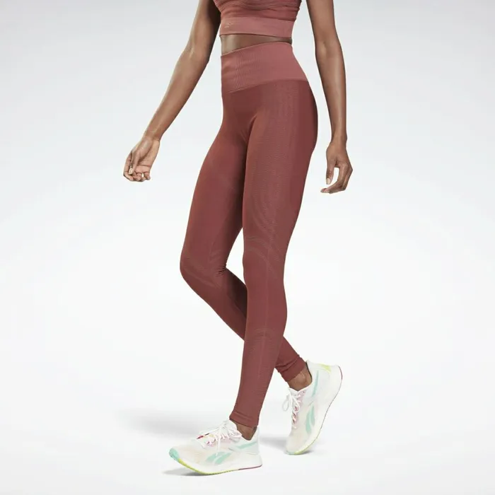 Les Mills Womens Reebok Les Mills Seamless Leggings Rich Red