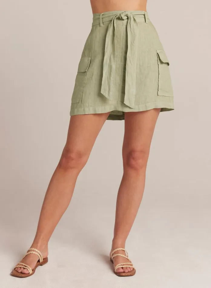 Linen Cargo Mini Skirt 8211 Pale Palm Women Bella Dahl Skirts Linen Cargo Mini Skirt 8211 Pale Palm Women Bella Dahl Skirts
