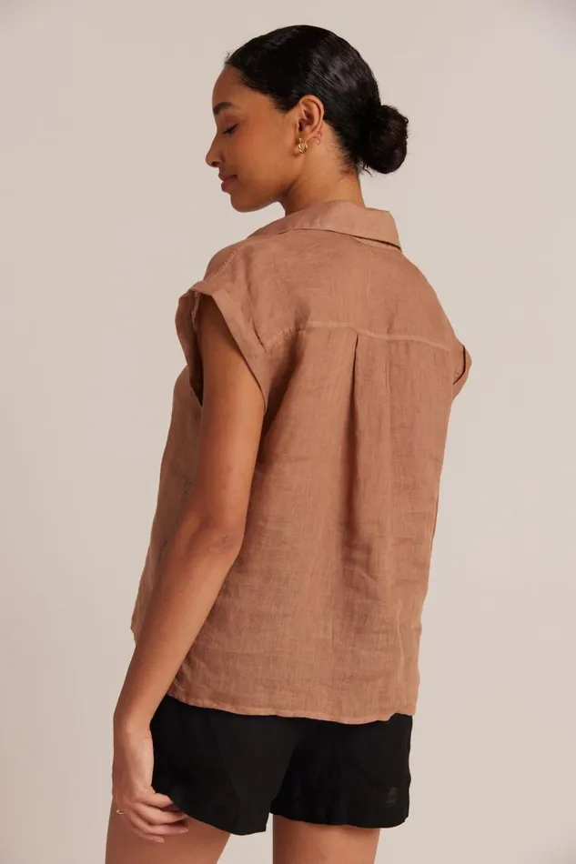 Linen Short Sleeve Pullover 8211 Desert Brown Women Bella Dahl Short Sleeve Linen Short Sleeve Pullover 8211 Desert Brown Women Bella Dahl Short Sleeve
