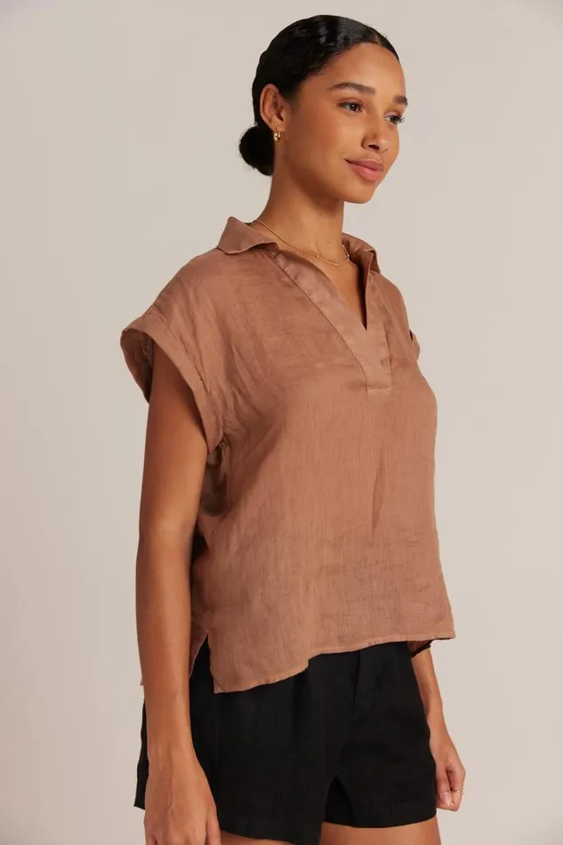 Linen Short Sleeve Pullover 8211 Desert Brown Women Bella Dahl Short Sleeve Linen Short Sleeve Pullover 8211 Desert Brown Women Bella Dahl Short Sleeve