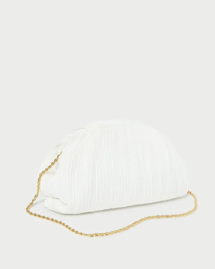Loeffler Randall Bailey White Pleated Dome Clutch I Clutches I Handbags Women Clutches Loeffler Randall Bailey White Pleated Dome Clutch I Clutches I Handbags Women Clutches
