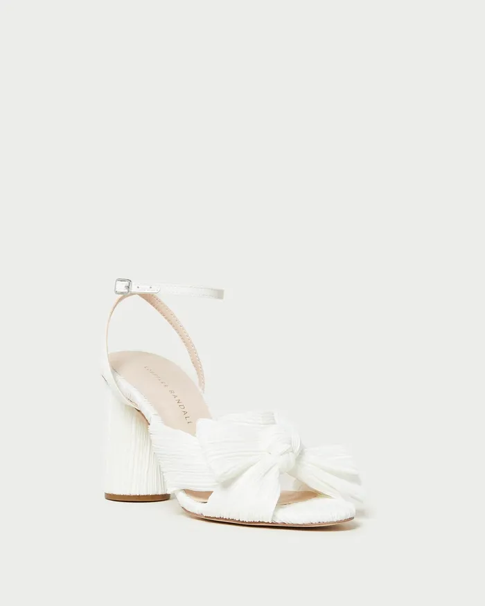 Loeffler Randall Camellia White Pleated Bow Heel L Heeled Sandals L Footwear Women Heeled Sandals Loeffler Randall Camellia White Pleated Bow Heel L Heeled Sandals L Footwear Women Heeled Sandals