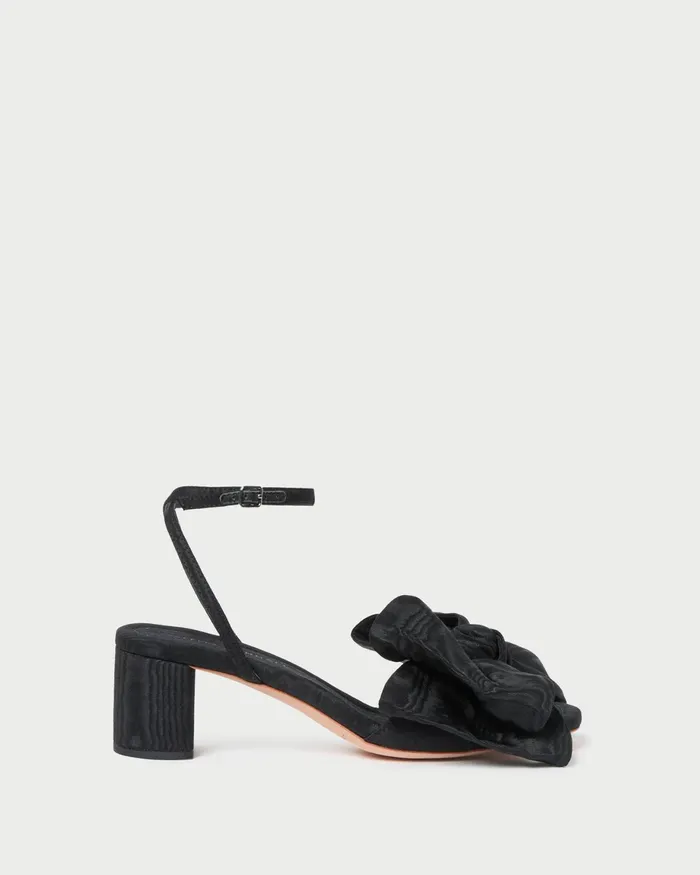 Loeffler Randall Carmen Black Moir Bow Sandal Women Heeled Sandals Loeffler Randall Carmen Black Moir Bow Sandal Women Heeled Sandals