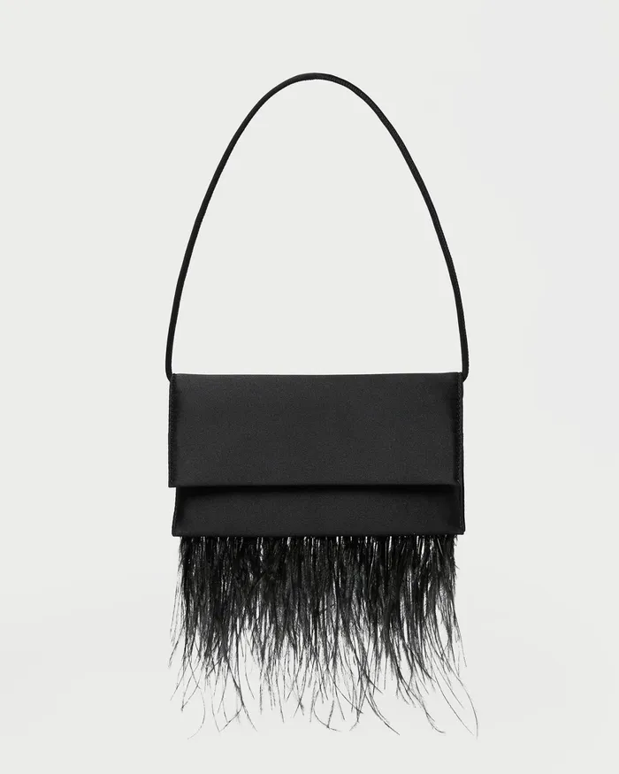 Loeffler Randall Charlee Black Satin Shoulder Bag Women Shoulder Bags