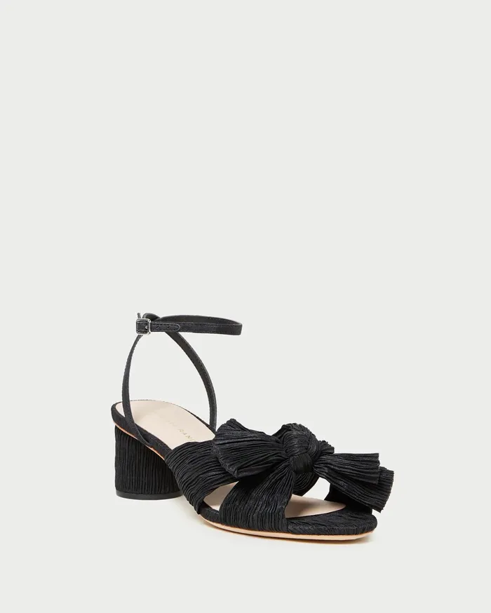 Loeffler Randall Dahlia Black Pleated Bow Heel I Heeled Sandals I Footwear Women Heeled Sandals Loeffler Randall Dahlia Black Pleated Bow Heel I Heeled Sandals I Footwear Women Heeled Sandals