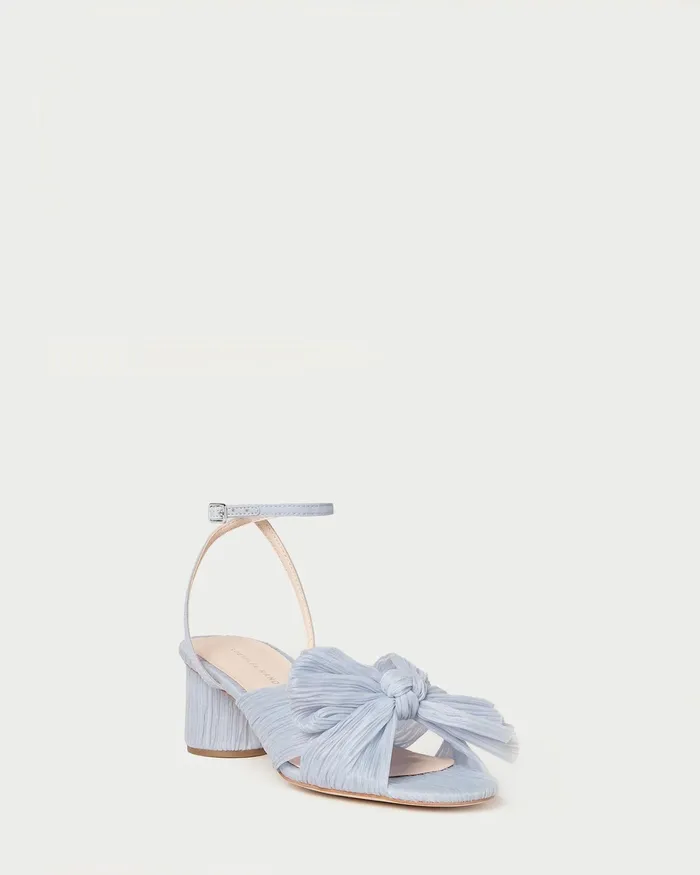 Loeffler Randall Dahlia Blue Bow Low Heel Women Heeled Sandals