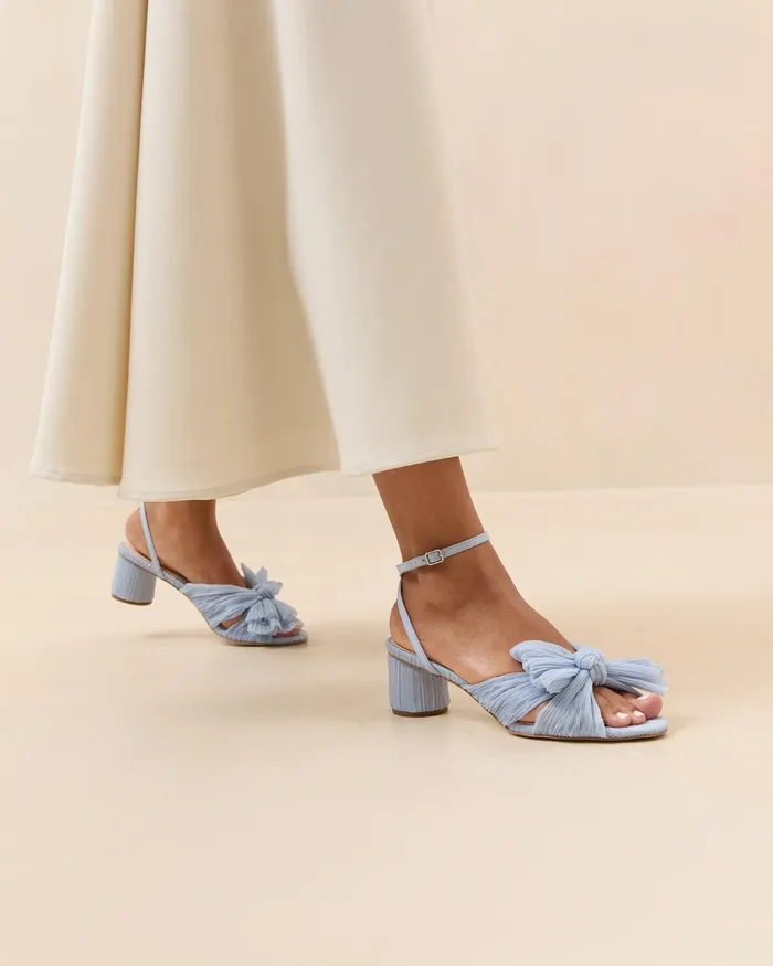 Loeffler Randall Dahlia Blue Bow Low Heel Women Heeled Sandals Loeffler Randall Dahlia Blue Bow Low Heel Women Heeled Sandals