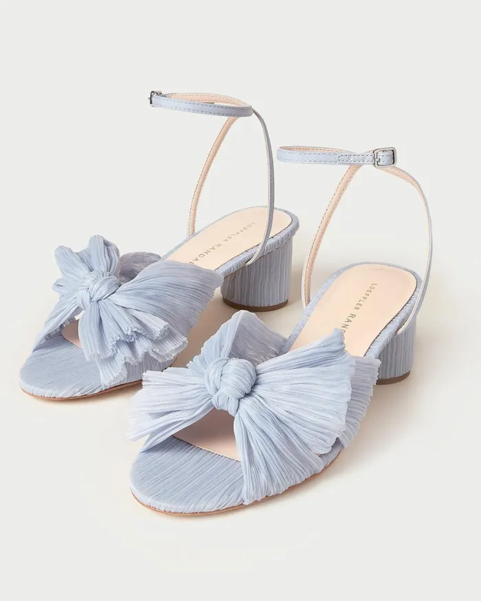 Loeffler Randall Dahlia Blue Bow Low Heel Women Heeled Sandals Loeffler Randall Dahlia Blue Bow Low Heel Women Heeled Sandals