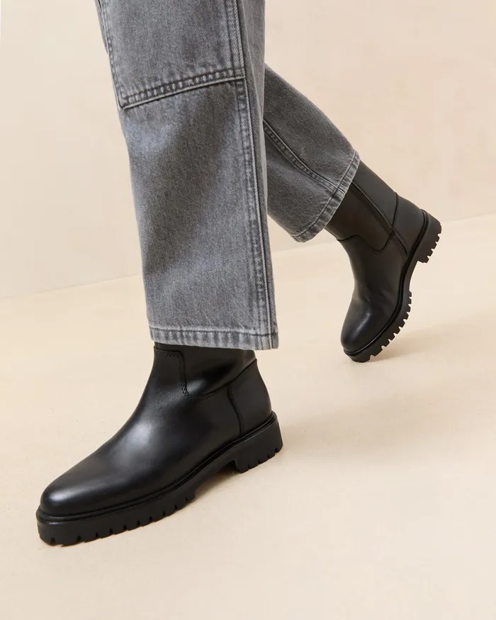 Loeffler Randall Damian Black Leather Lug Sole Boot Women Boots Loeffler Randall Damian Black Leather Lug Sole Boot Women Boots