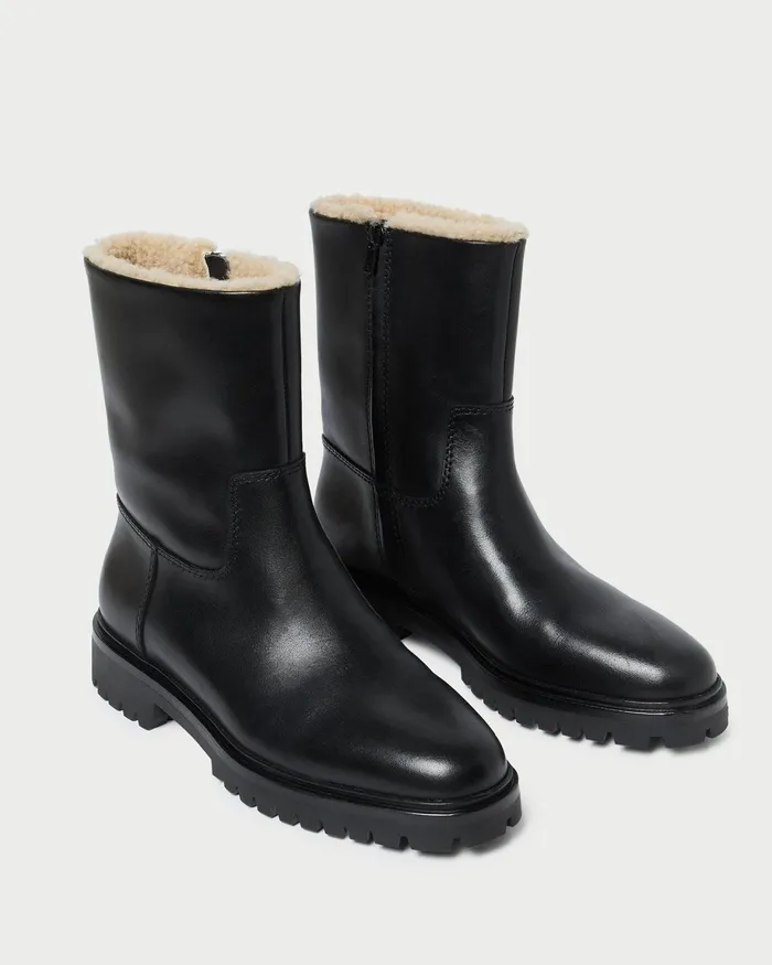 Loeffler Randall Damian Black Leather Lug Sole Boot Women Boots Loeffler Randall Damian Black Leather Lug Sole Boot Women Boots