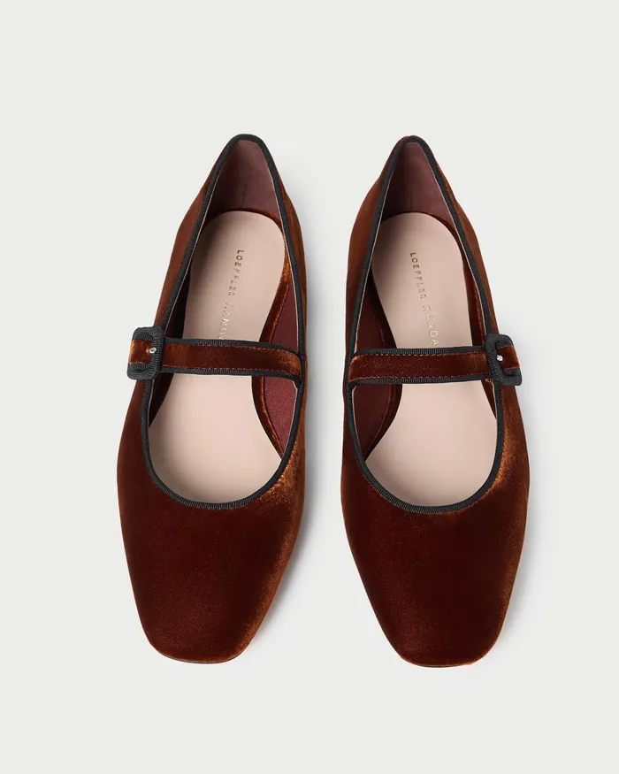 Loeffler Randall Ginger Sienna Velvet Mary Jane Women Flats and Loafers