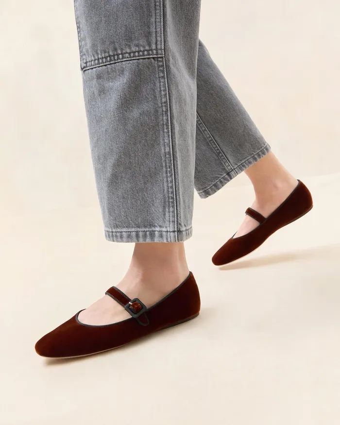 Loeffler Randall Ginger Sienna Velvet Mary Jane Women Flats and Loafers Loeffler Randall Ginger Sienna Velvet Mary Jane Women Flats and Loafers