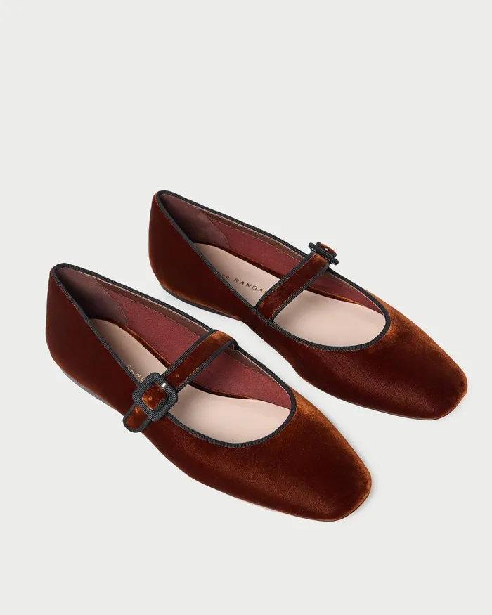 Loeffler Randall Ginger Sienna Velvet Mary Jane Women Flats and Loafers Loeffler Randall Ginger Sienna Velvet Mary Jane Women Flats and Loafers