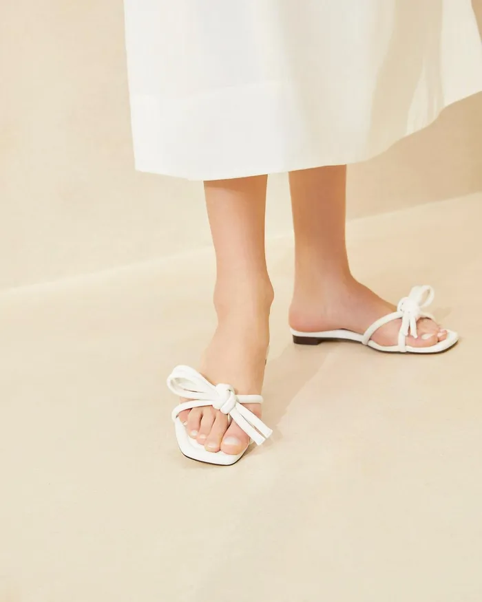 Loeffler Randall Hadley White Bow Sandal L Flat Sandals L Footwear Women Flat Sandals Loeffler Randall Hadley White Bow Sandal L Flat Sandals L Footwear Women Flat Sandals