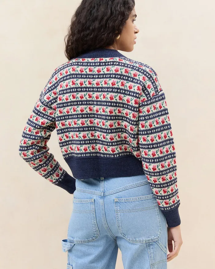 Loeffler Randall Idris Blue Jean Floral Cardigan L Sweaters and Knits L Apparel Women Knitwear Loeffler Randall Idris Blue Jean Floral Cardigan L Sweaters and Knits L Apparel Women Knitwear