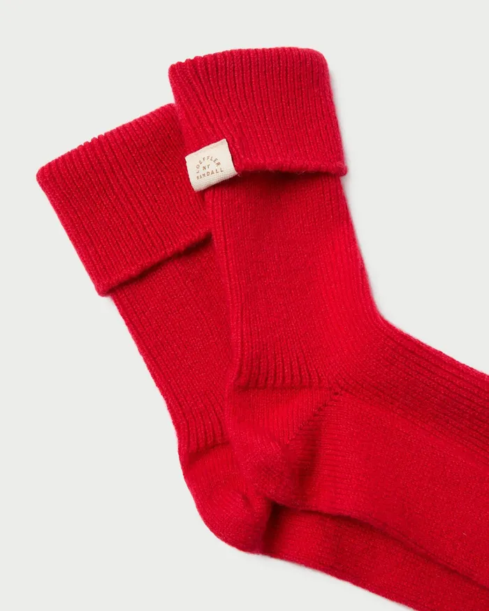Loeffler Randall Irene Red Cashmere Socks Women Soft Accessories Loeffler Randall Irene Red Cashmere Socks Women Soft Accessories