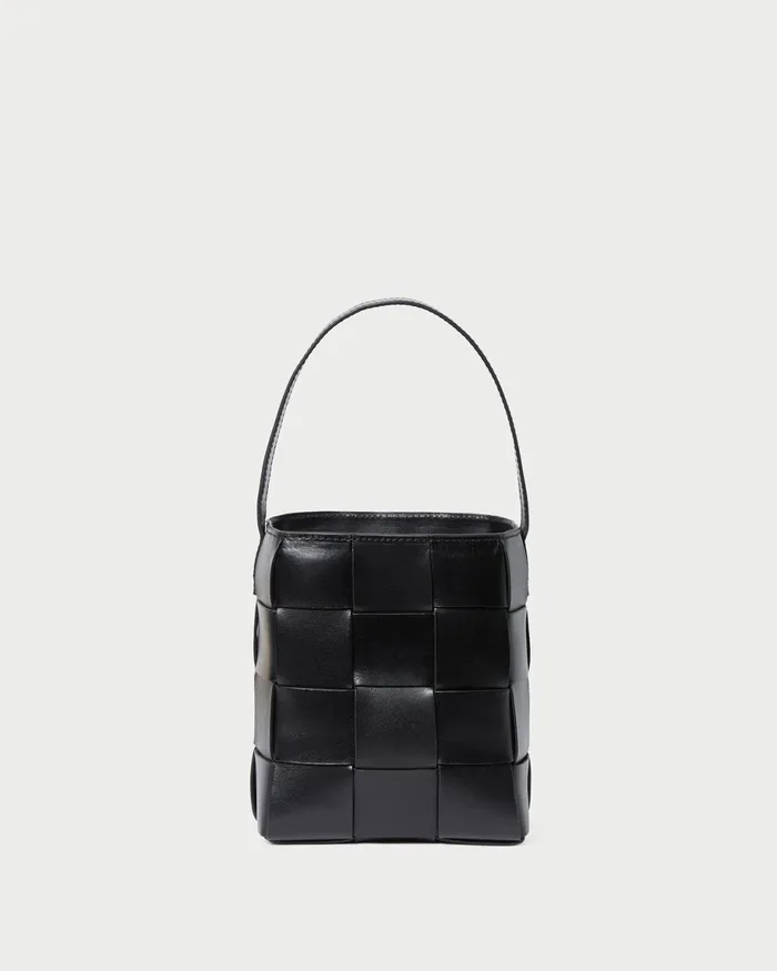 Loeffler Randall Laith Black Woven Bucket Bag Women Shoulder Bags