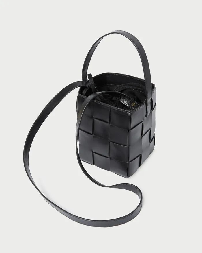 Loeffler Randall Laith Black Woven Bucket Bag Women Shoulder Bags Loeffler Randall Laith Black Woven Bucket Bag Women Shoulder Bags