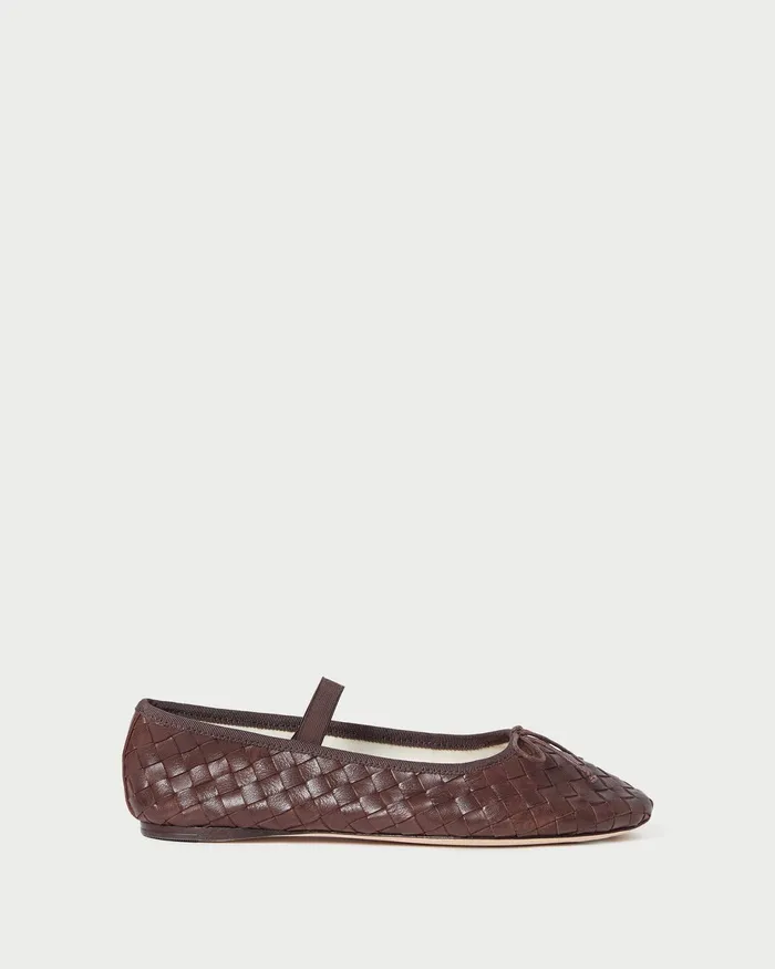Loeffler Randall Leonie Espresso Woven Ballet Flat Women Flats and Loafers Loeffler Randall Leonie Espresso Woven Ballet Flat Women Flats and Loafers