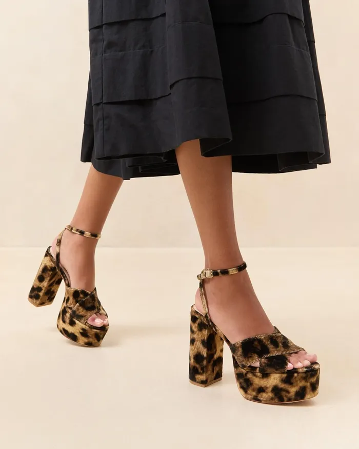 Loeffler Randall Loretta Leopard Velvet Platform Sandal Women Heeled Sandals Loeffler Randall Loretta Leopard Velvet Platform Sandal Women Heeled Sandals