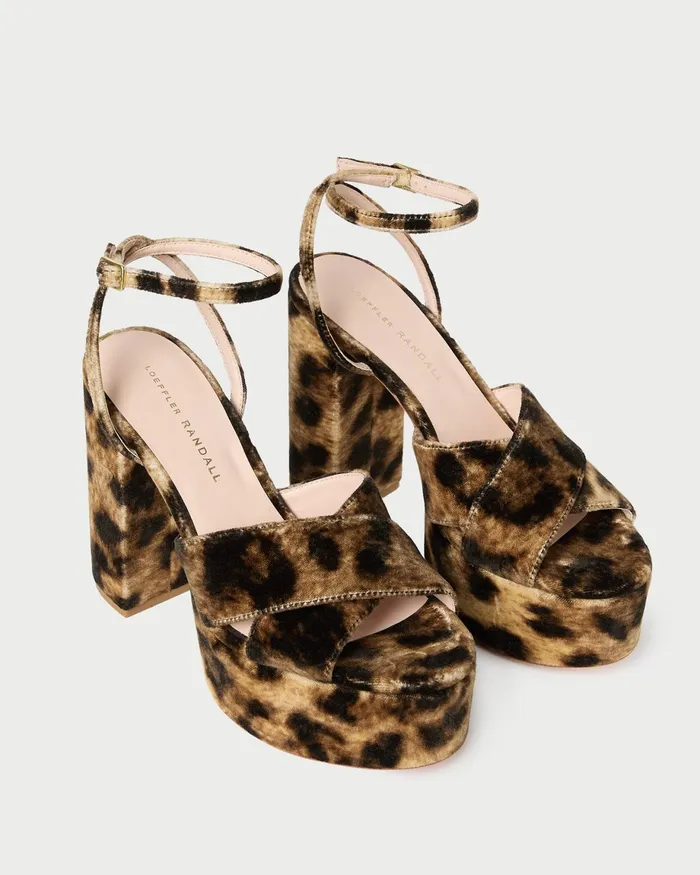 Loeffler Randall Loretta Leopard Velvet Platform Sandal Women Heeled Sandals Loeffler Randall Loretta Leopard Velvet Platform Sandal Women Heeled Sandals