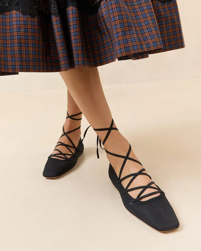 Loeffler Randall Louisa Black LaceUp Ballet Flat Women Flats and Loafers Loeffler Randall Louisa Black LaceUp Ballet Flat Women Flats and Loafers