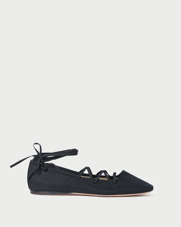 Loeffler Randall Louisa Black LaceUp Ballet Flat Women Flats and Loafers Loeffler Randall Louisa Black LaceUp Ballet Flat Women Flats and Loafers