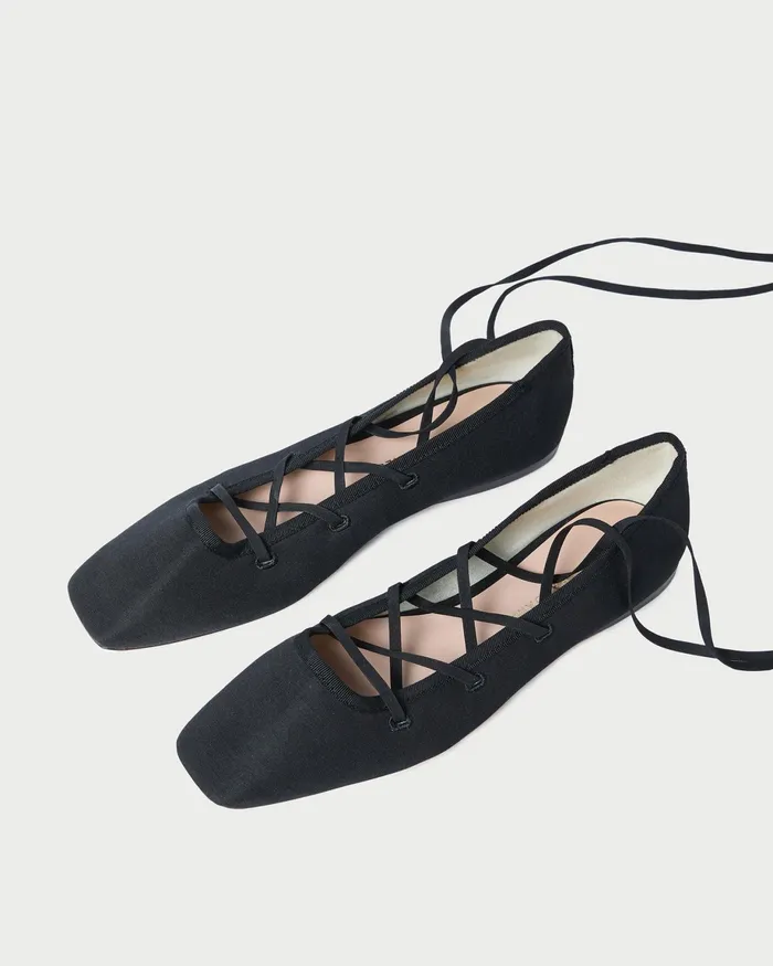 Loeffler Randall Louisa Black LaceUp Ballet Flat Women Flats and Loafers Loeffler Randall Louisa Black LaceUp Ballet Flat Women Flats and Loafers