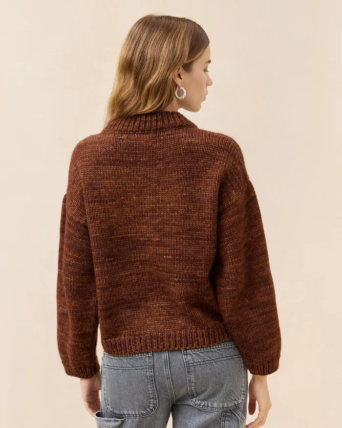 Loeffler Randall Maddie Brown Wool Cardigan Women Knitwear Loeffler Randall Maddie Brown Wool Cardigan Women Knitwear