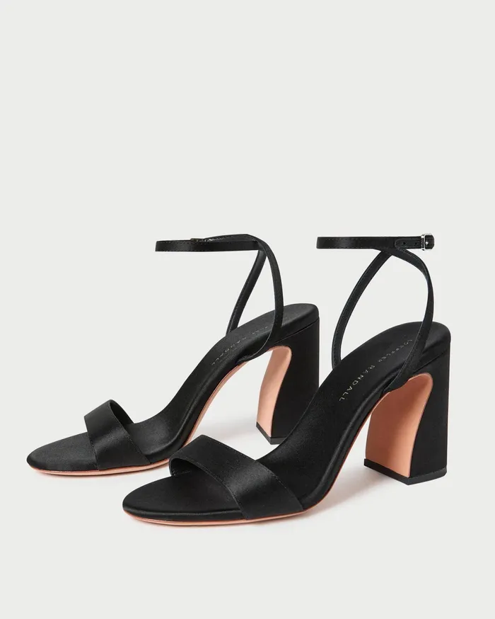 Loeffler Randall Malia Black Satin Heeled Sandal Women Heeled Sandals Loeffler Randall Malia Black Satin Heeled Sandal Women Heeled Sandals