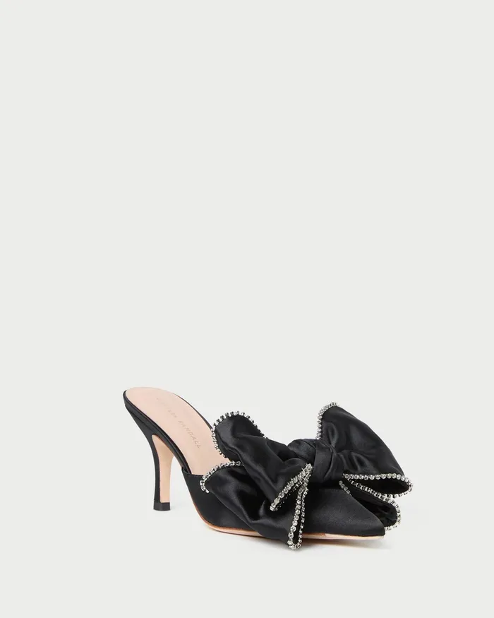 Loeffler Randall Margot BlackCrystal Bow Mule Women Pumps and Mules