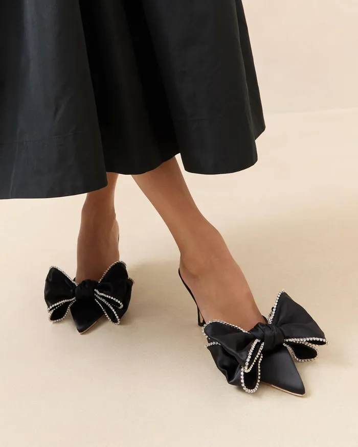 Loeffler Randall Margot BlackCrystal Bow Mule Women Pumps and Mules Loeffler Randall Margot BlackCrystal Bow Mule Women Pumps and Mules