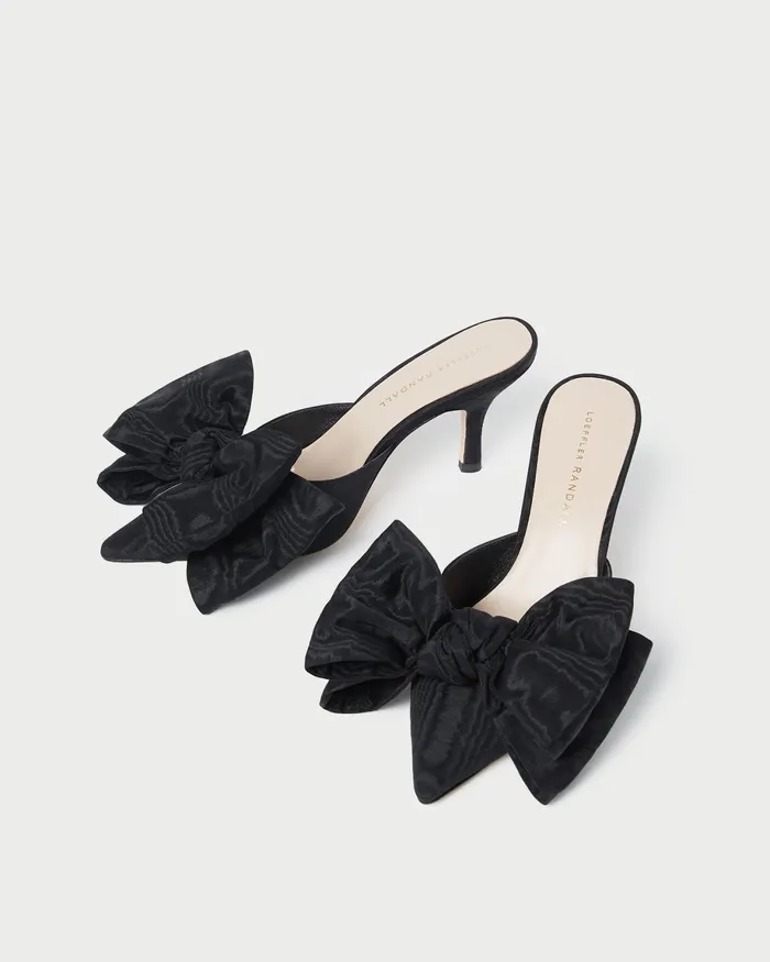 Loeffler Randall Margot Black Moir Bow Mule L Pumps L Footwear Women Pumps and Mules Loeffler Randall Margot Black Moir Bow Mule L Pumps L Footwear Women Pumps and Mules