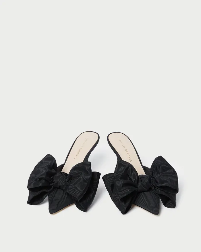 Loeffler Randall Margot Black Moir Bow Mule L Pumps L Footwear Women Pumps and Mules Loeffler Randall Margot Black Moir Bow Mule L Pumps L Footwear Women Pumps and Mules