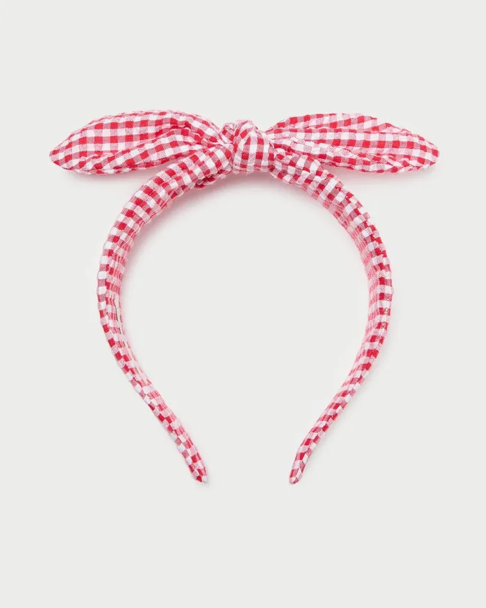 Loeffler Randall Meadow Red Gingham Knot Headband I Hair Accessories I Accessories Women Accessories Loeffler Randall Meadow Red Gingham Knot Headband I Hair Accessories I Accessories Women Accessories