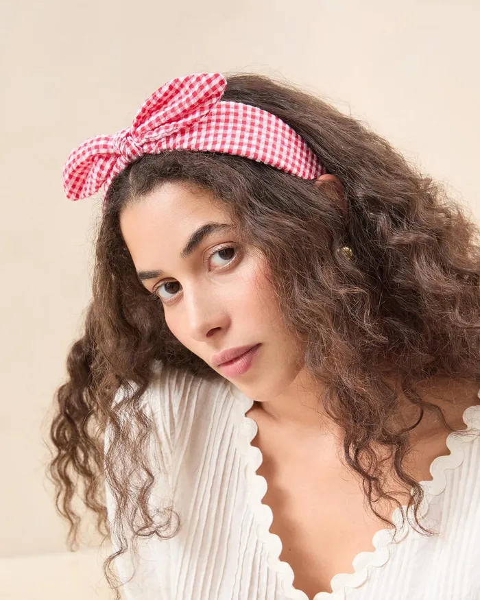 Loeffler Randall Meadow Red Gingham Knot Headband I Hair Accessories I Accessories Women Accessories Loeffler Randall Meadow Red Gingham Knot Headband I Hair Accessories I Accessories Women Accessories