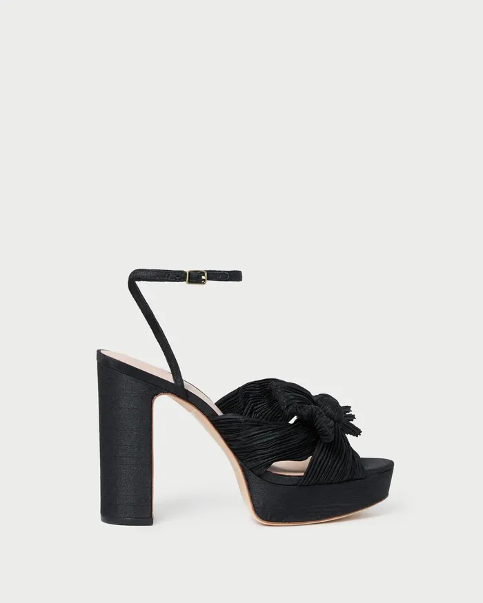 Loeffler Randall Natalia Black Platform Bow Heel Women Heeled Sandals Loeffler Randall Natalia Black Platform Bow Heel Women Heeled Sandals