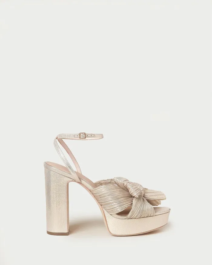 Loeffler Randall Natalia Platinum Platform Bow Heel Women Heeled Sandals Loeffler Randall Natalia Platinum Platform Bow Heel Women Heeled Sandals