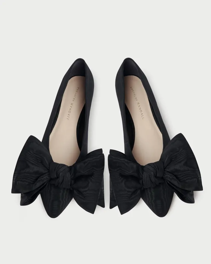 Loeffler Randall Noa Black Moir Bow Flat L Flats L Footwear Women Flats and Loafers Loeffler Randall Noa Black Moir Bow Flat L Flats L Footwear Women Flats and Loafers