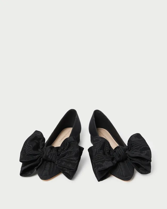 Loeffler Randall Noa Black Moir Bow Flat L Flats L Footwear Women Flats and Loafers Loeffler Randall Noa Black Moir Bow Flat L Flats L Footwear Women Flats and Loafers