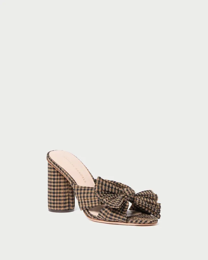 Loeffler Randall Penny BrownBlack Bow Heel Women Heeled Sandals