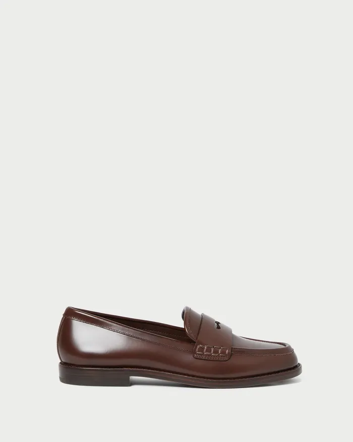 Loeffler Randall Rachel Espresso Shiny Leather Loafer Women Flats and Loafers Loeffler Randall Rachel Espresso Shiny Leather Loafer Women Flats and Loafers