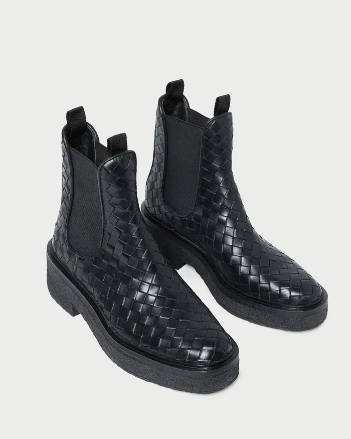 Loeffler Randall Raquel Black Woven Chelsea Boot Women Boots Loeffler Randall Raquel Black Woven Chelsea Boot Women Boots