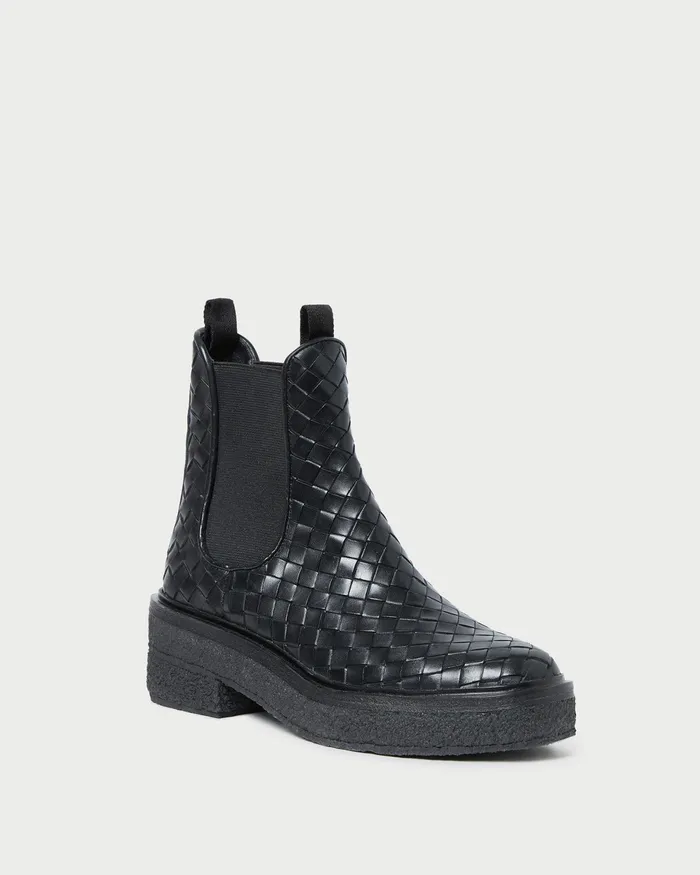 Loeffler Randall Raquel Black Woven Chelsea Boot Women Boots Loeffler Randall Raquel Black Woven Chelsea Boot Women Boots