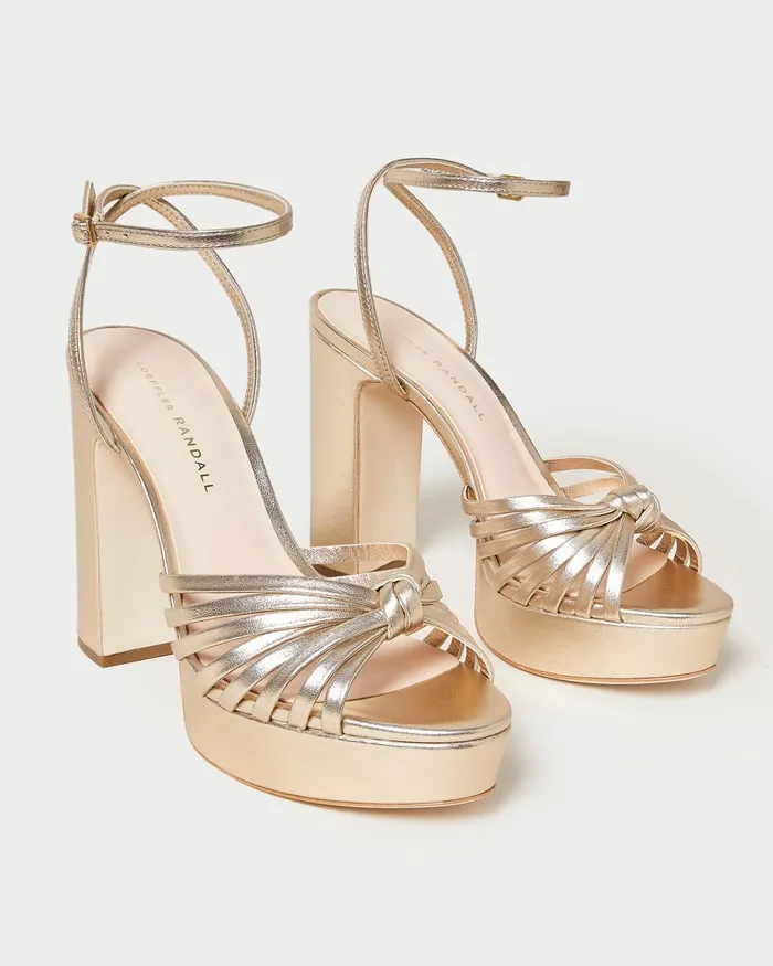 Loeffler Randall Rivka Champagne Knot Platform Sandal I Heeled Sandals I Footwear Women Heeled Sandals Loeffler Randall Rivka Champagne Knot Platform Sandal I Heeled Sandals I Footwear Women Heeled Sandals