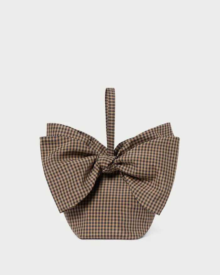 Loeffler Randall Ruby BrownBlack Check Bow Bag Women Clutches