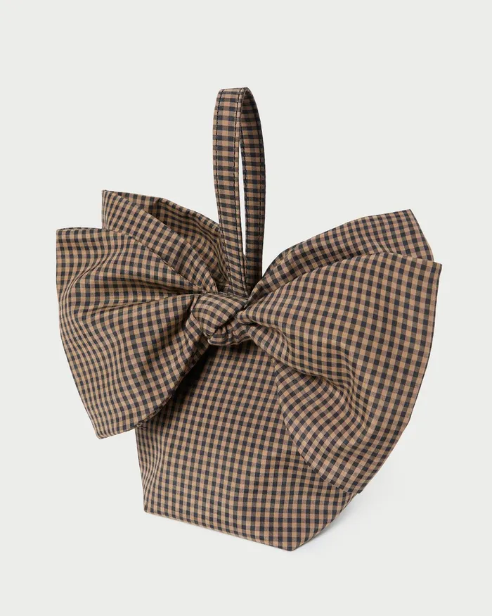 Loeffler Randall Ruby BrownBlack Check Bow Bag Women Clutches Loeffler Randall Ruby BrownBlack Check Bow Bag Women Clutches