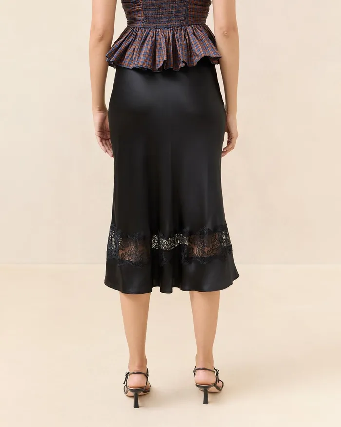 Loeffler Randall Saskia Black Silk Skirt Women Bottoms Loeffler Randall Saskia Black Silk Skirt Women Bottoms