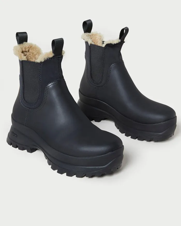 Loeffler Randall Tara Black Leather Weather Boot Women Boots Loeffler Randall Tara Black Leather Weather Boot Women Boots