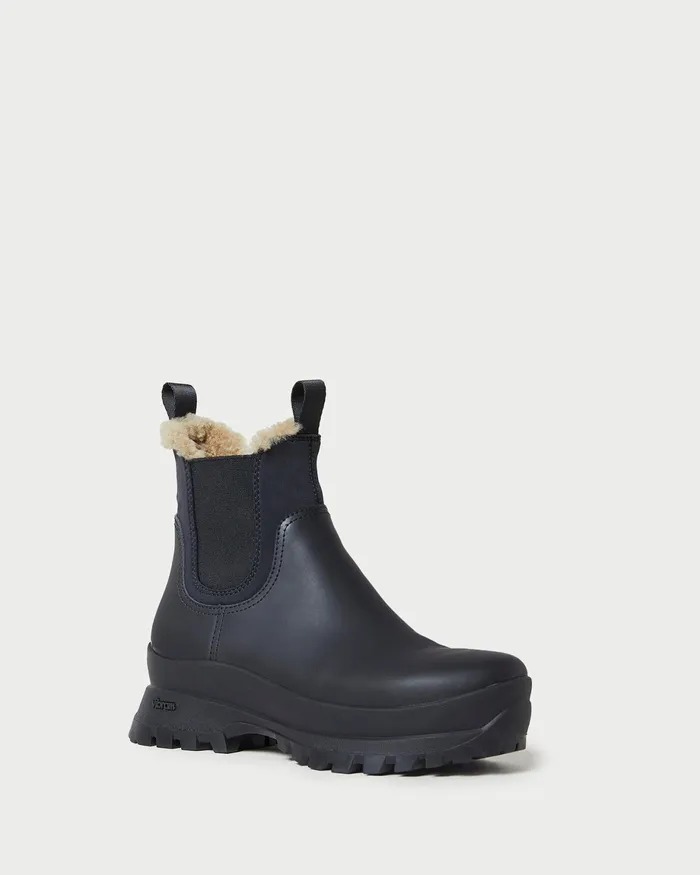Loeffler Randall Tara Black Leather Weather Boot Women Boots Loeffler Randall Tara Black Leather Weather Boot Women Boots